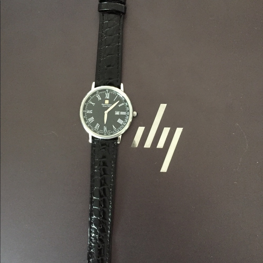 Steinhausen Swiss movement black leather watch​ - Picture 2 of 6